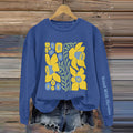 Comstylish Women's Stand With Ukraine Flowers Print Crew Neck Sweatshirt