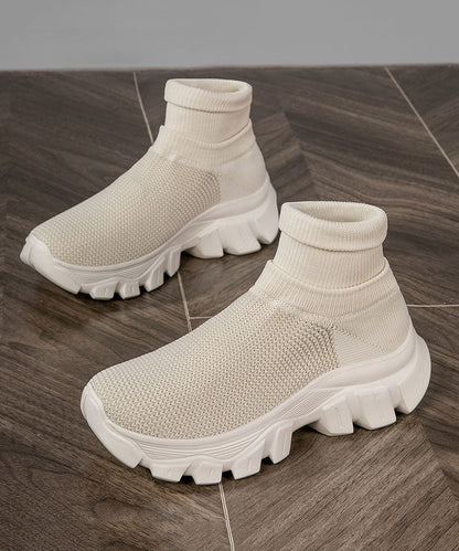 Comfy Splicing Ankle Sport Shoes Purple Knit Fabric