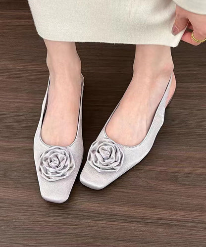 Pink Sandals Satin Splicing