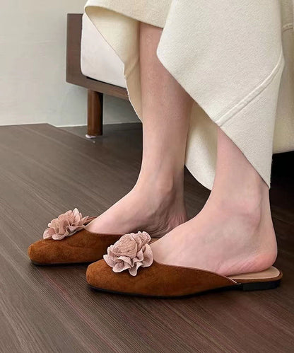 French Versatile Comfy Apricot Slide Sandals