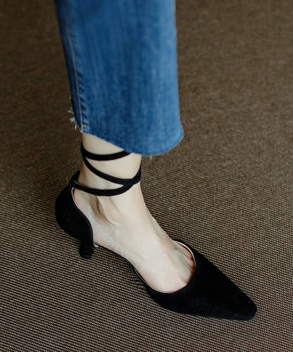 Leopard Lace Up High Heel Suede Sandals