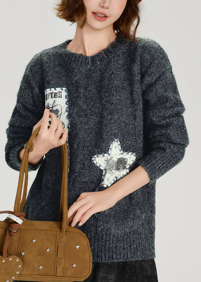 Original Design O-neck Thick Knit Sweaters Spring