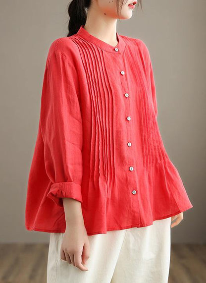 Organic White Linen Shirt Tunics Ramie Blouse