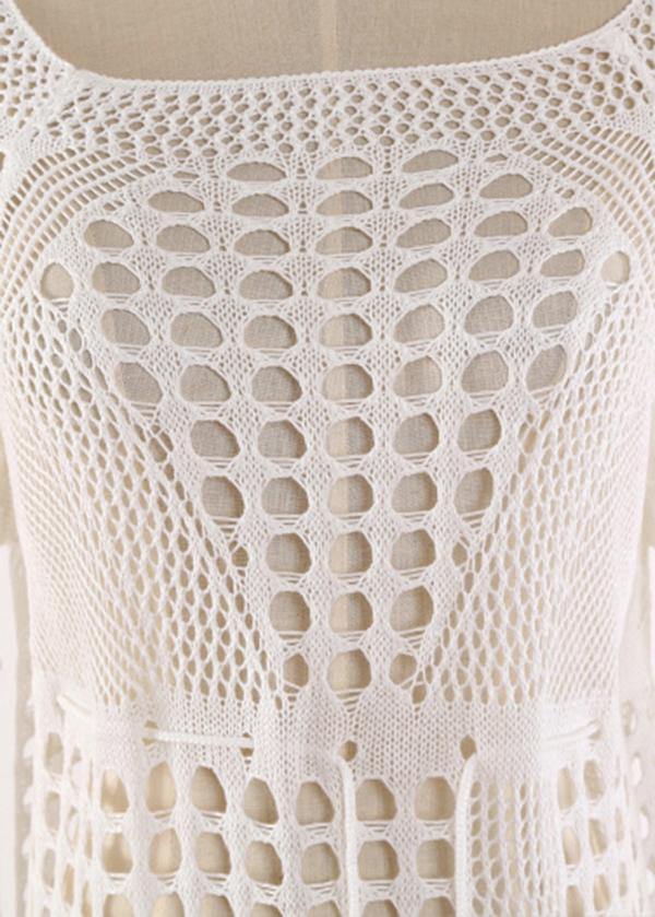 Black Knitting Cotton Hollow Out Summer Dresses