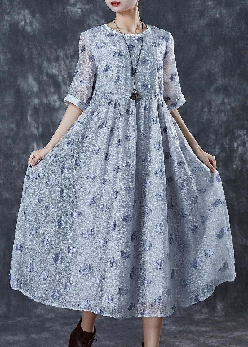 Modern Grey Silk Holiday Dresses Summer