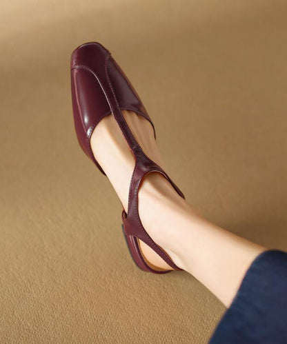 Mulberry Sandals Cowhide Leather Splicing Hollow Out
