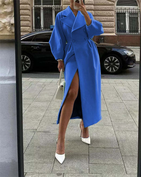 JO | Vintage wool coat with lantern sleeves and turn-ups