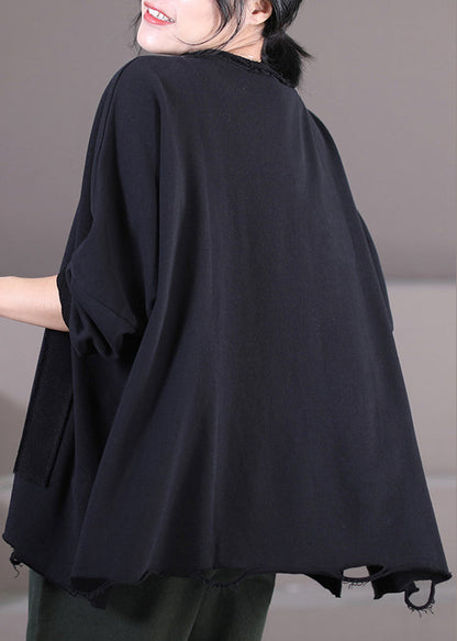 Chocolate O-neck Side Open Sweatshirt Fall