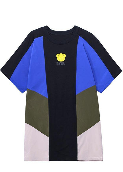 Loose Color Block Loose Maxi Dress Summer