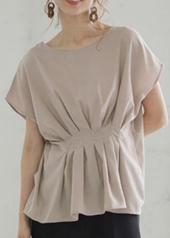 Nude Oversized Wrinkled Cotton Tank Tops Summer