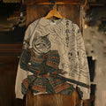 Men's Halloween Samurai Cat & Ghosts Art Print Casual Sweatshirt elevenforest