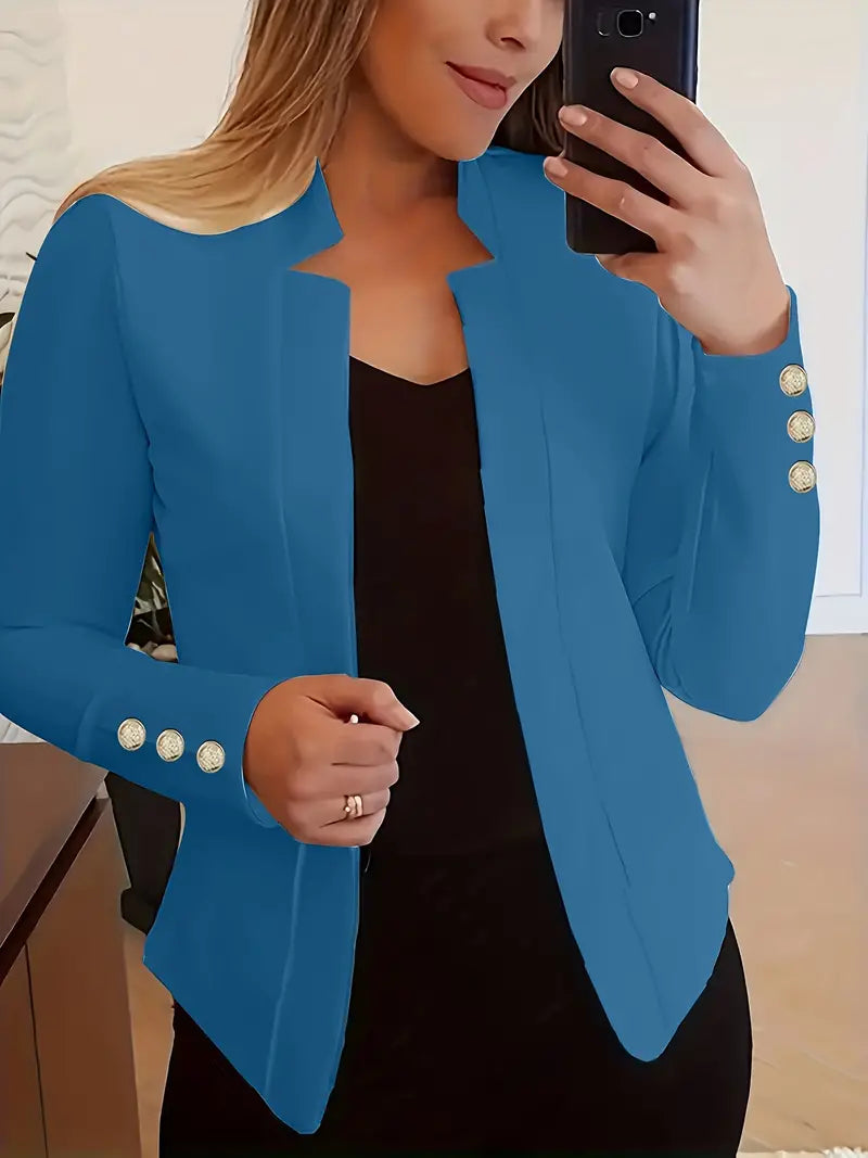 JO | Long-sleeved blazer with open button placket for spring