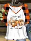 Women's Just A Girl Who Loves Fall print Casual T-shirt artswardrobe