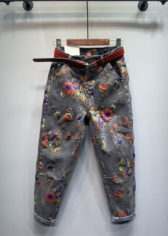 Classy Light Blue Patchwork Zippered Jeans Fall