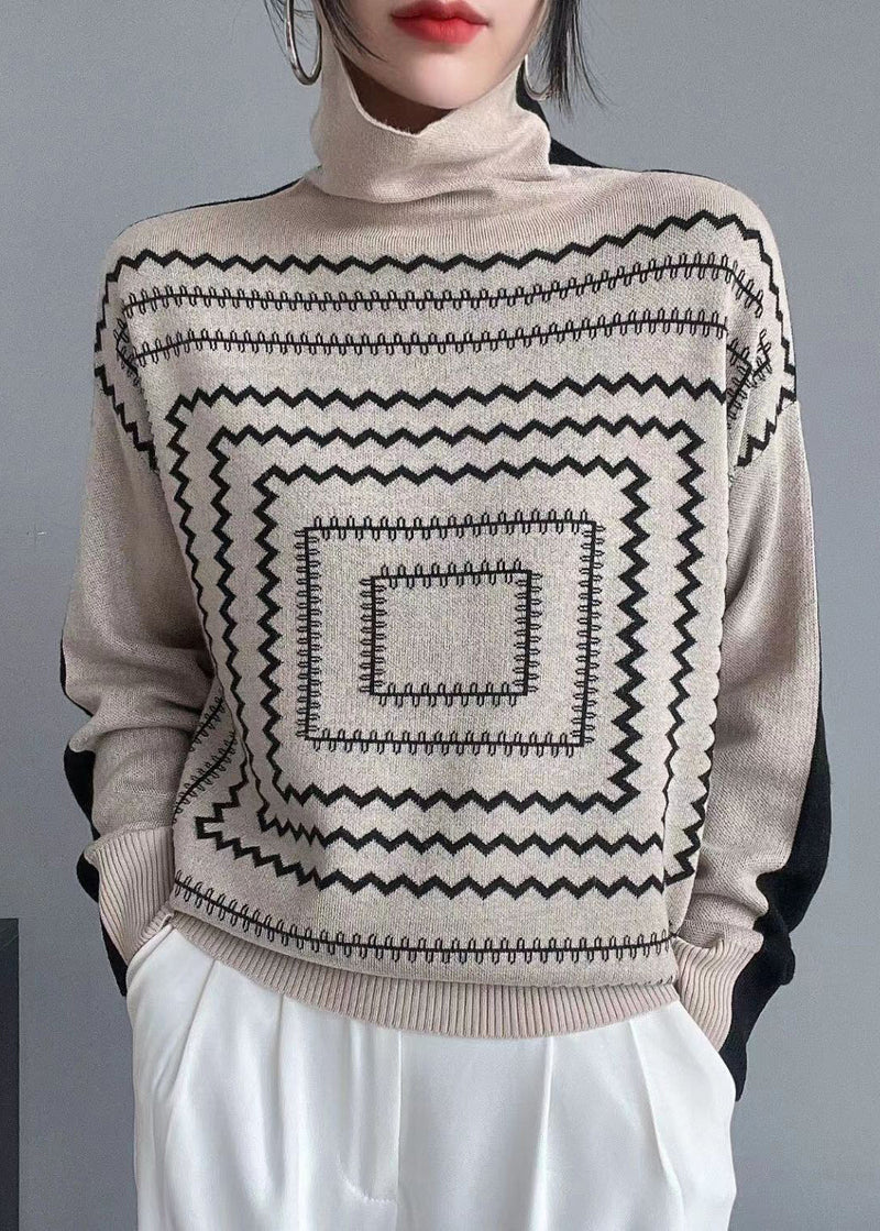 Black Turtleneck Wear on Both Sides Wool Knit Sweaters Fall