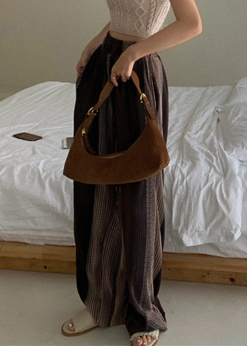 Colorblock Pockets High Waist Pants Summer