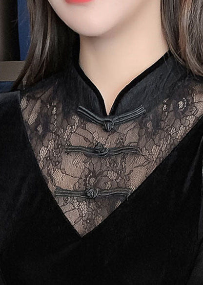 Unique Black Tulle Patchwork Dress Spring