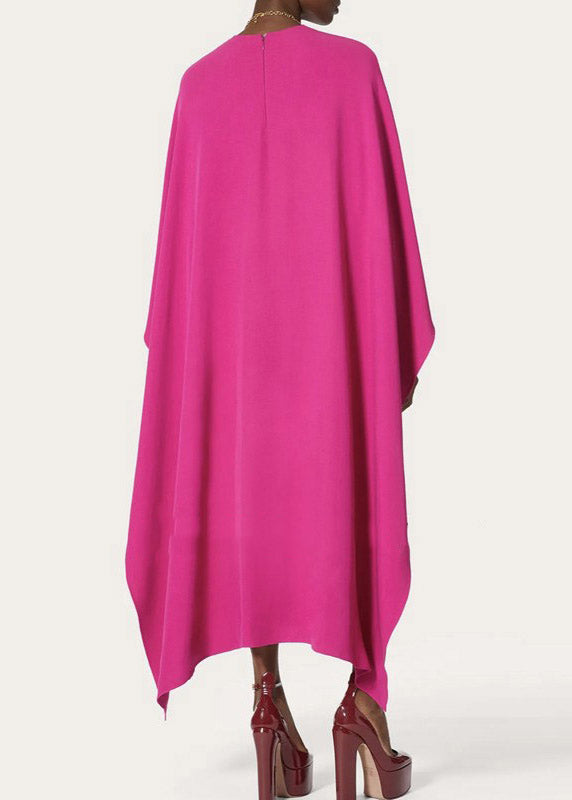 Rose Asymmetrical Design Holiday Maxi Dress Fall
