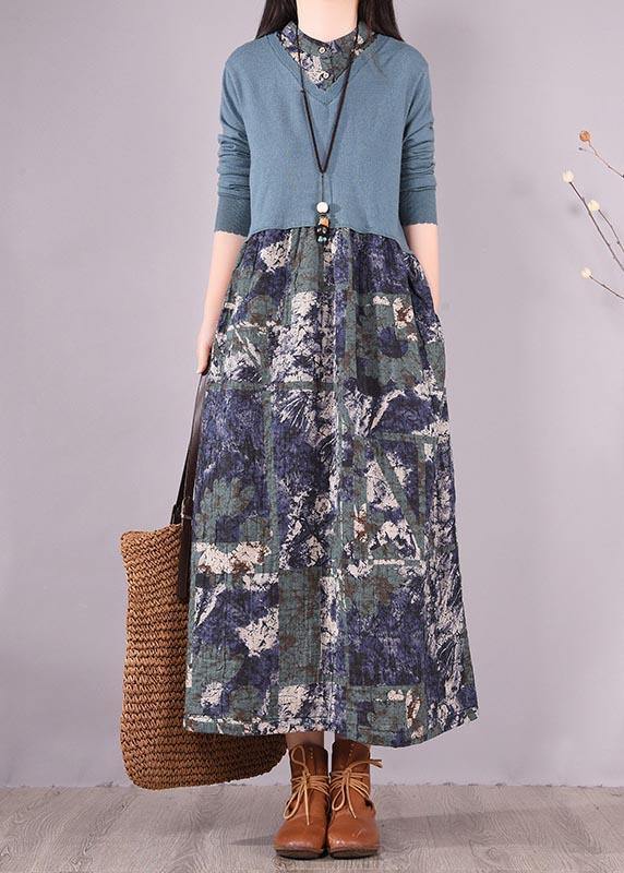 Blue Print Wardrobes Patchwork Robes Spring Dresses