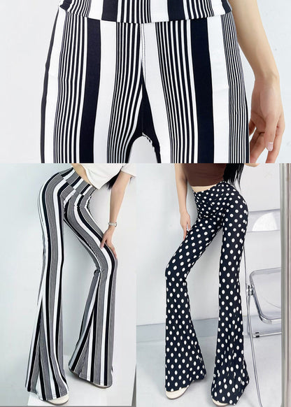 High Waist Striped Flare Bottoms Fall