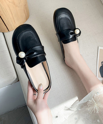 Beige Bow Splicing Comfy Slide Sandals