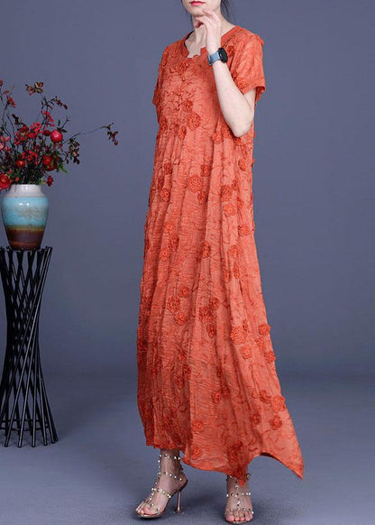 Yellow 3d Summer Linen Dress