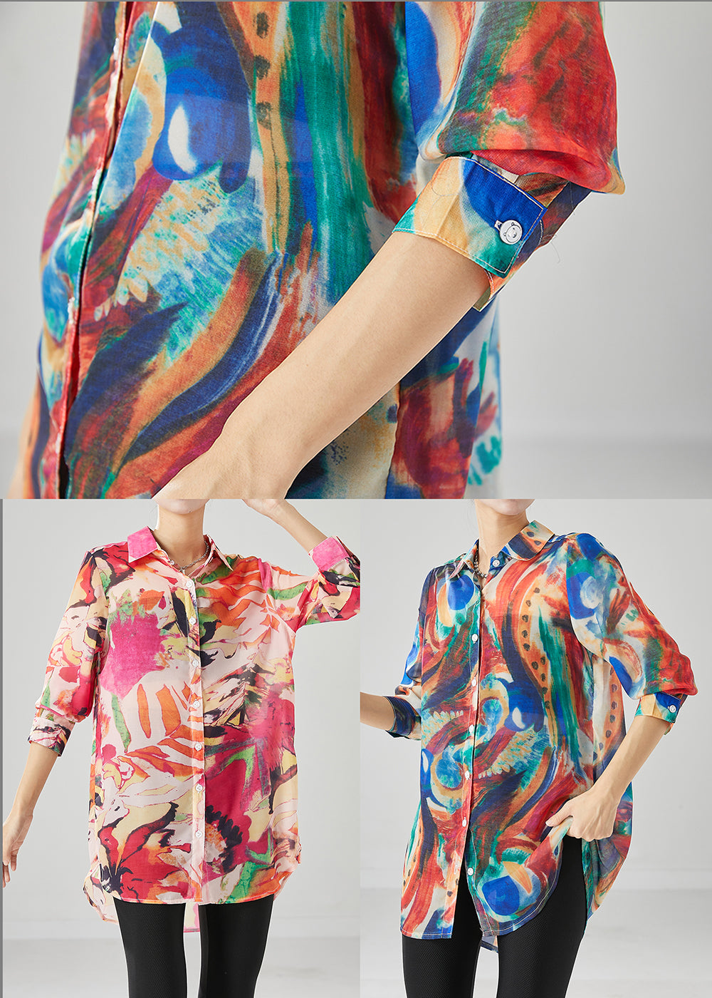 Handmade Blue Tie Dye Cotton Shirts Fall