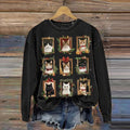 Comstylish Women's Merry Christmas Cats Printed Sweatshirt