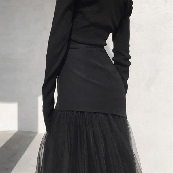 New Mesh Patchwork Skirt Color Street Simplicity Temperament Skirt