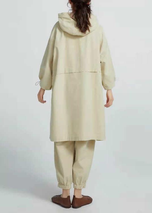 Side Open Cotton Loose Linen Tops Blouses Work Beige Shirts