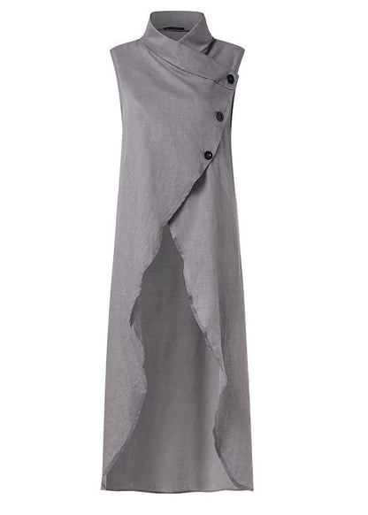 Cross Collar Asymmetrical Tank Tops Blouse Summer