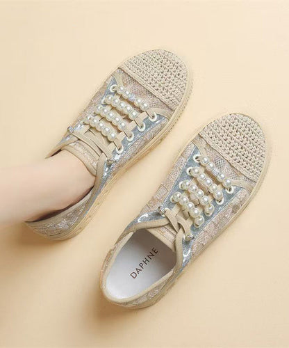 Splicing Flat Feet Shoes Black Breathable Mesh