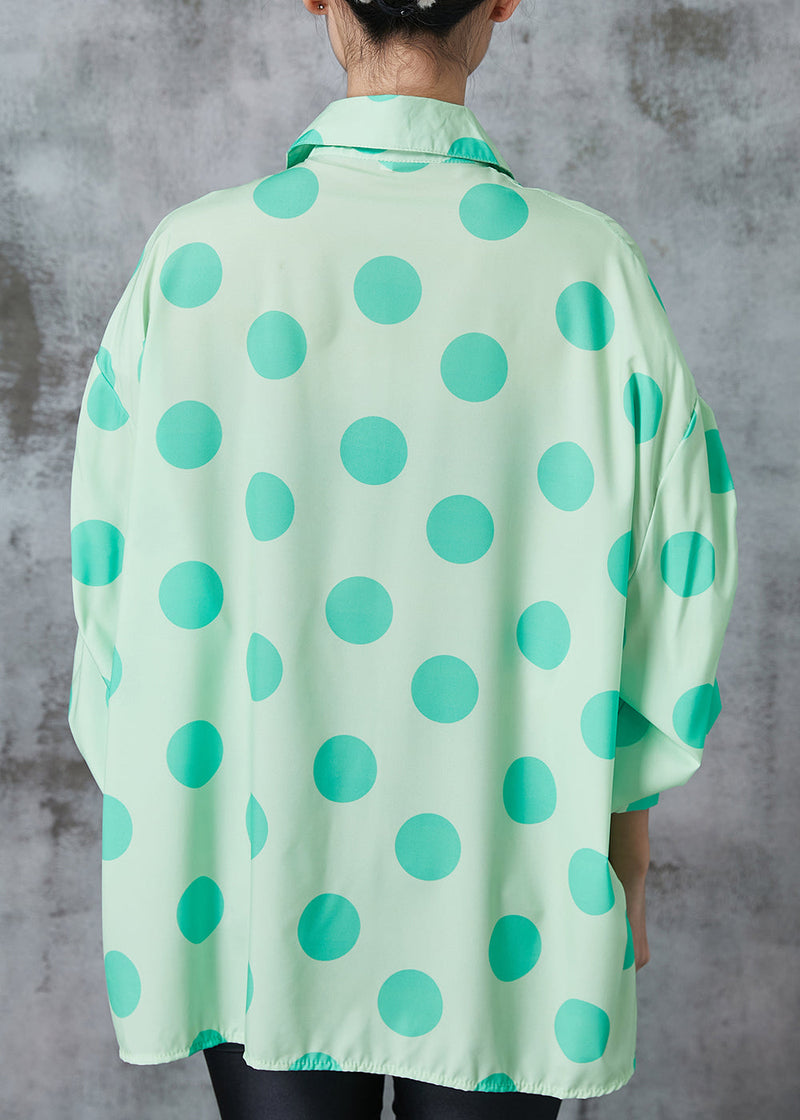 Diy Green Oversized Wrinkled Cotton Blouses Spring