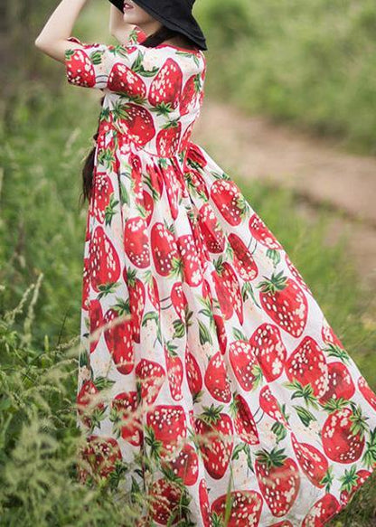 Diy O Neck Exra Large Hem Summer Tunic Ideas Red Strawberry Dress