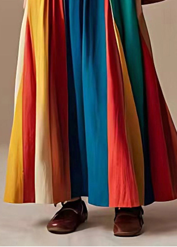 Green Asymmetrical Patchwork Cotton Maxi Dress Summer