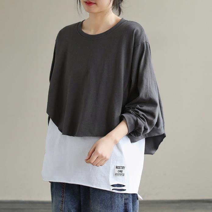 Diy White Cotton Tunic Top Patchwork Tunic Ripped Hem Tops