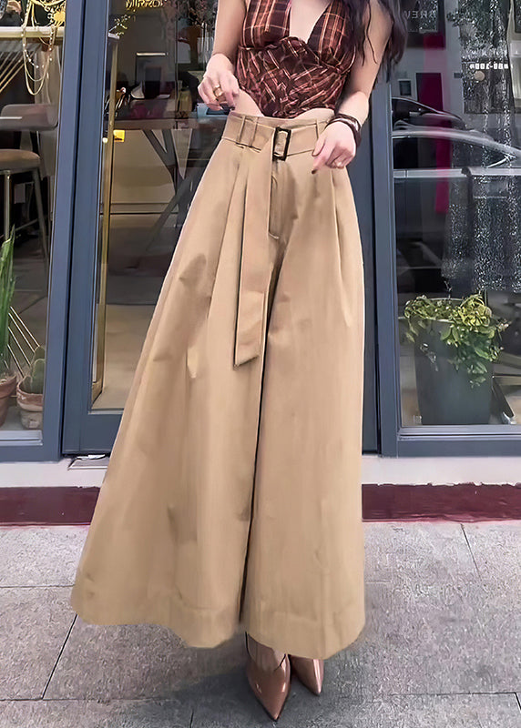 Original Design Khaki High Waist Cotton Pants Skirt Fall