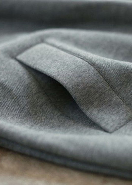 French Grey Zip Up Loose Jacket Spring