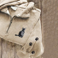 Cute Cat Paw Art Embroidered Zip Up Sweatshirt elevenforest