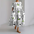 Comstylish Women's Funny Dog Print Casual Loose Midi Dress