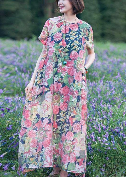 Diy O Neck Large Hem Summer Tunics Tunic Navy Print Loose Dress