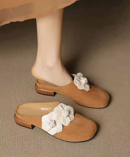 Black Suede Splicing Slide Sandals