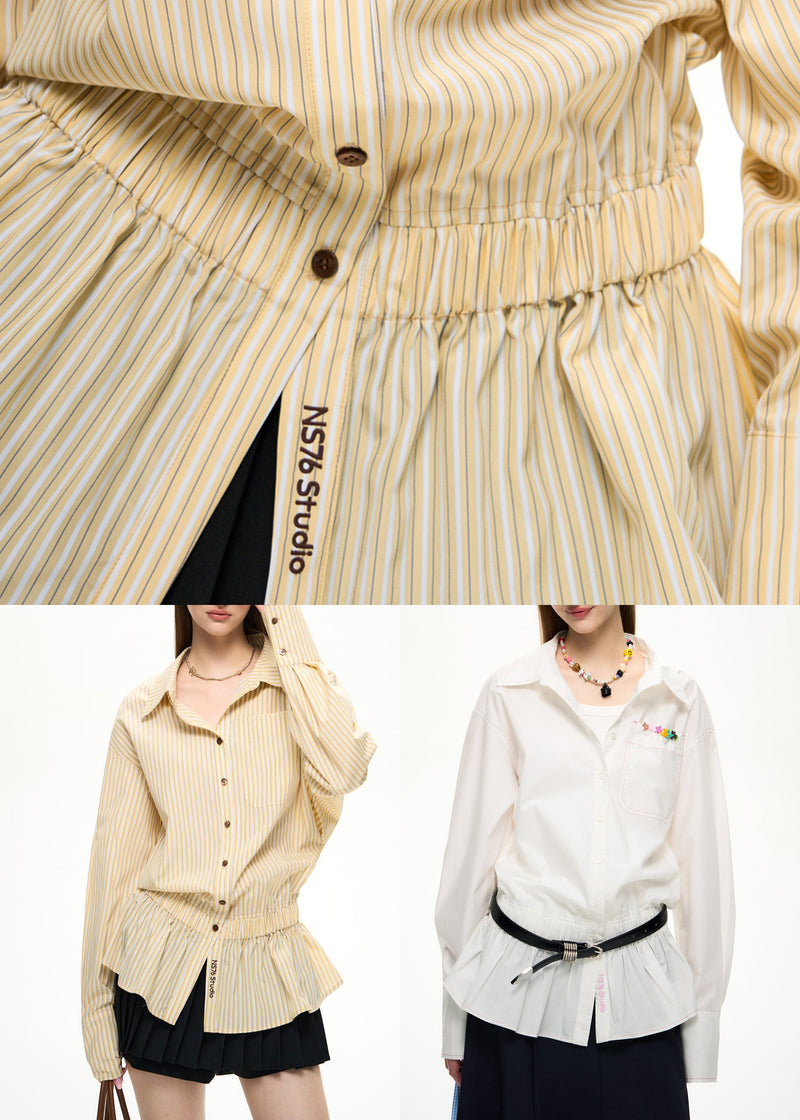White Shirt Peter Pan Collar Button Fall