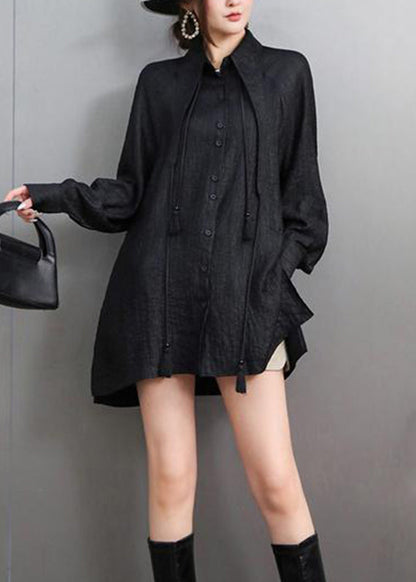 Brief White Peter Pan Collar Tassel Shirts Fall