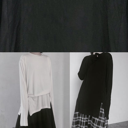 Handmade White Clothes for O Neck Side Open Baggy Shirt