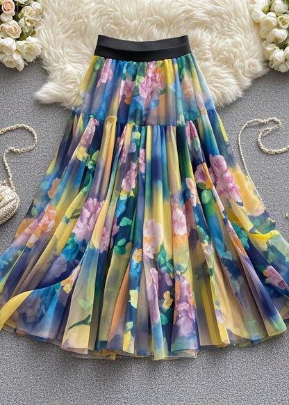 Print Tulle Skirts Exra Large Hem Summer
