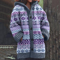 Women's Fairman Geometric Design Contrast Sweater Cardigan artswardrobe