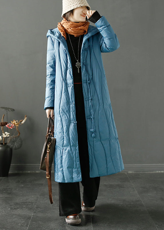 Green Hooded Tasseled Chinese Button Cotton Coats Winter