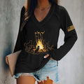 Comstylish Women's Cat Fdt Print Long Sleeve T-shirt