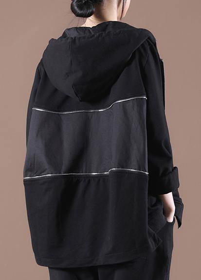 Black Hooded Short Coat